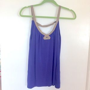 EUC Trina Turk Purple Top with Gold Trim